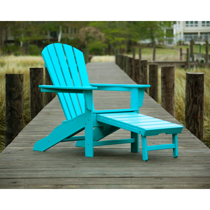 POLYWOOD® Palm Coast Plastic Adirondack Chair with Ottoman & Reviews